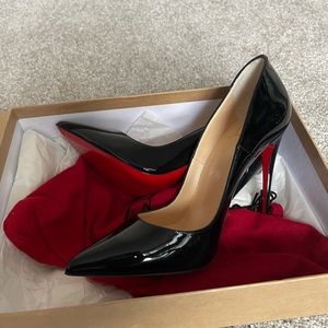 Christian Louboutin shoes. So Kate 120 patent. Red bottoms